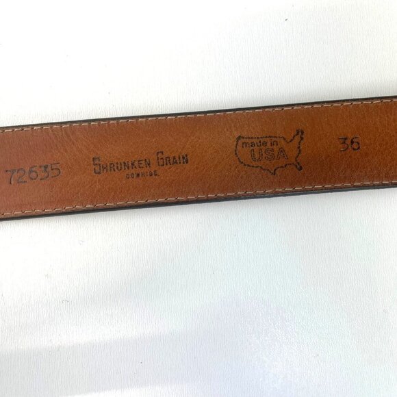 Kenny Rogers Vintage Shrunken Grain Cowhide Black Leather Belt Style 72635 Sz 36 - Picture 6 of 8